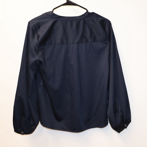 Women's Madewell Navy V-Neck Long Sleeve Blouse Size S - Picture 8 of 14